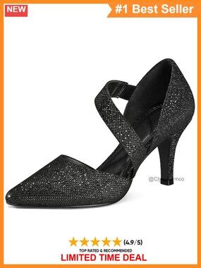 Pointed Toe Stiletto Heel Dress Pumps Memory Foam Elastic Slip-On